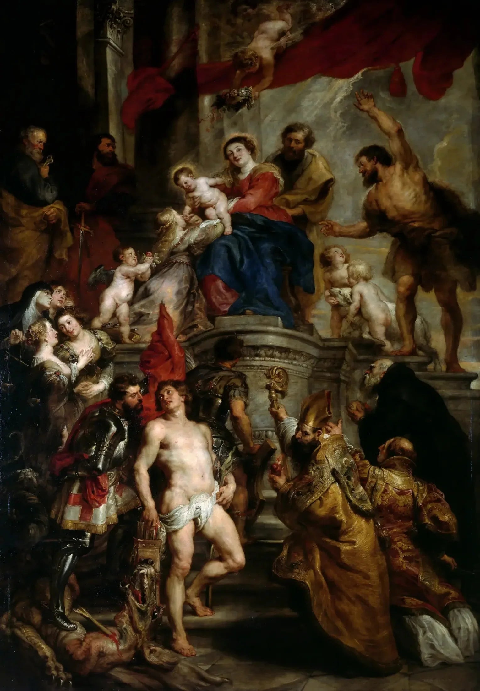 La Madone accompagnée de saints - Peter Paul Rubens image 1 reproduction artisanale de tableau