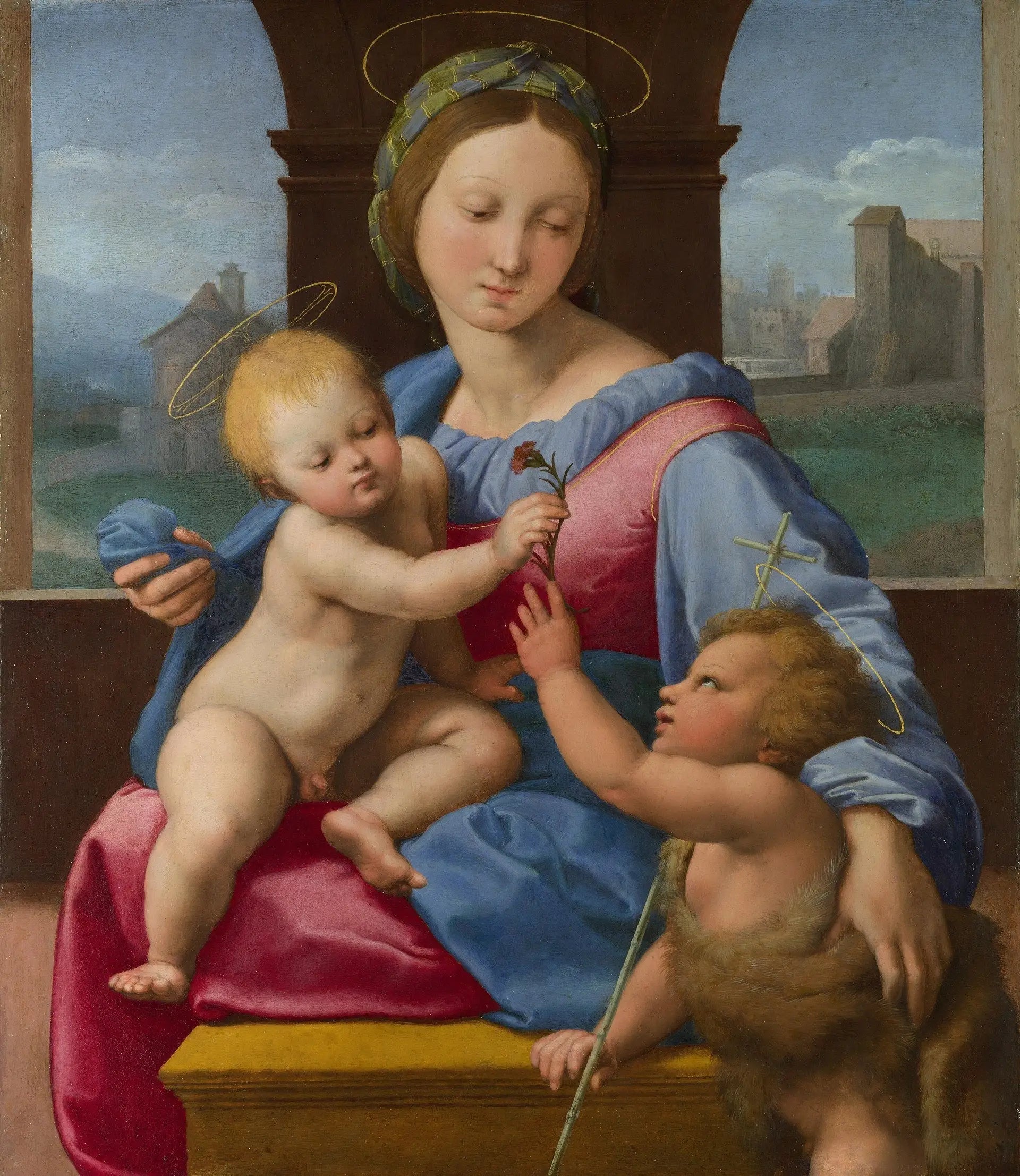 Reproduction du tableau « La Madone Aldobrandini - Raphaël Sanzio » par Alpha Reproduction en peinture à l’huile