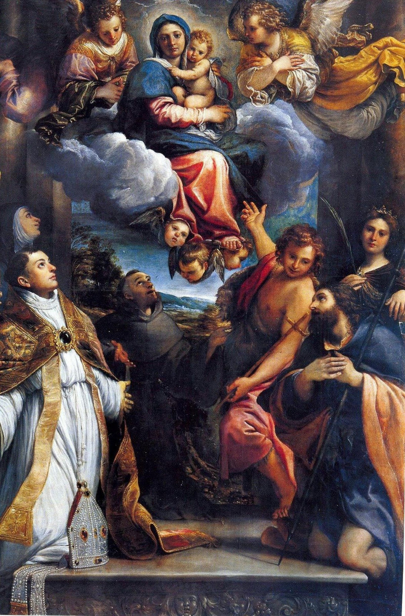 พระแม่มารีในพระเกียรติพร้อมนักบุญ - Annibale Carracci