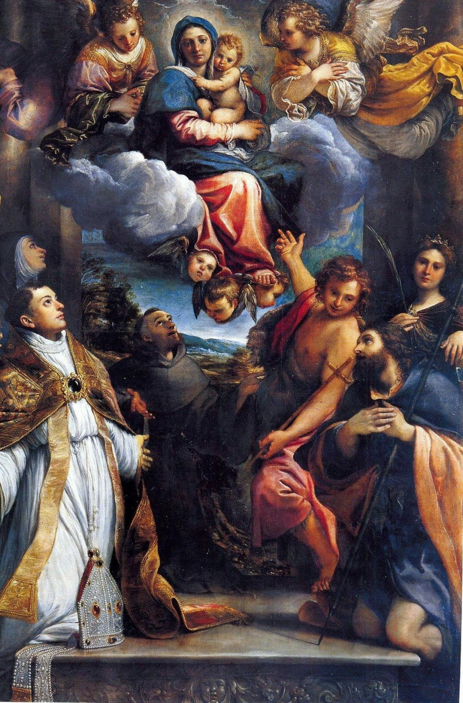 พระแม่มารีในพระเกียรติพร้อมนักบุญ - Annibale Carracci