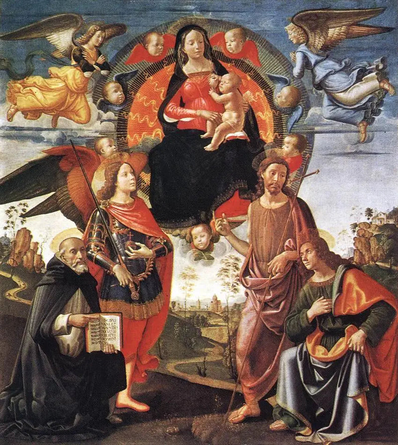 พระแม่มารีในพระเกียรติพร้อมนักบุญ - Domenico Ghirlandaio