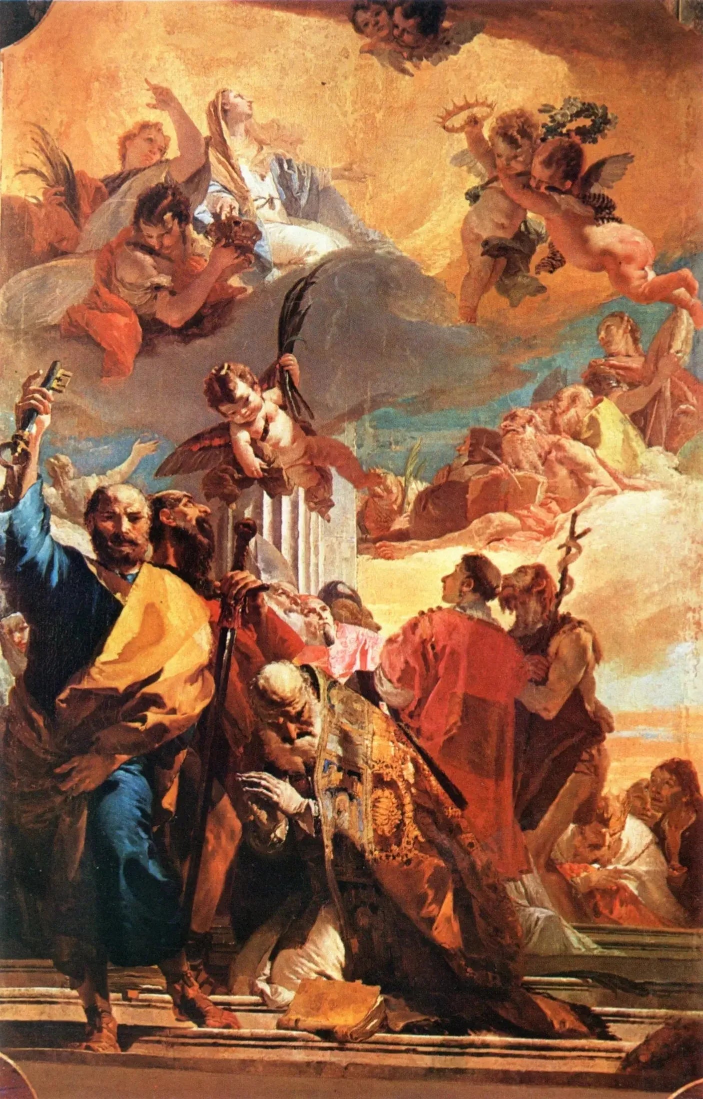 La Madone en gloire avec les saints - Giovanni Battista Tiepolo image 1 copie peinte à la main à l’huile