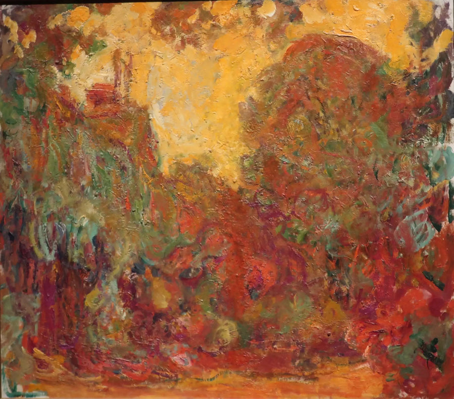 บ้านที่มองเห็นจากสวนกุหลาบ - Claude Monet