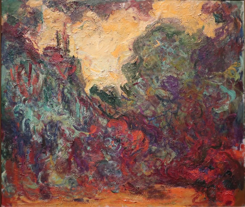 บ้านที่มองเห็นจากสวนกุหลาบ - Claude Monet
