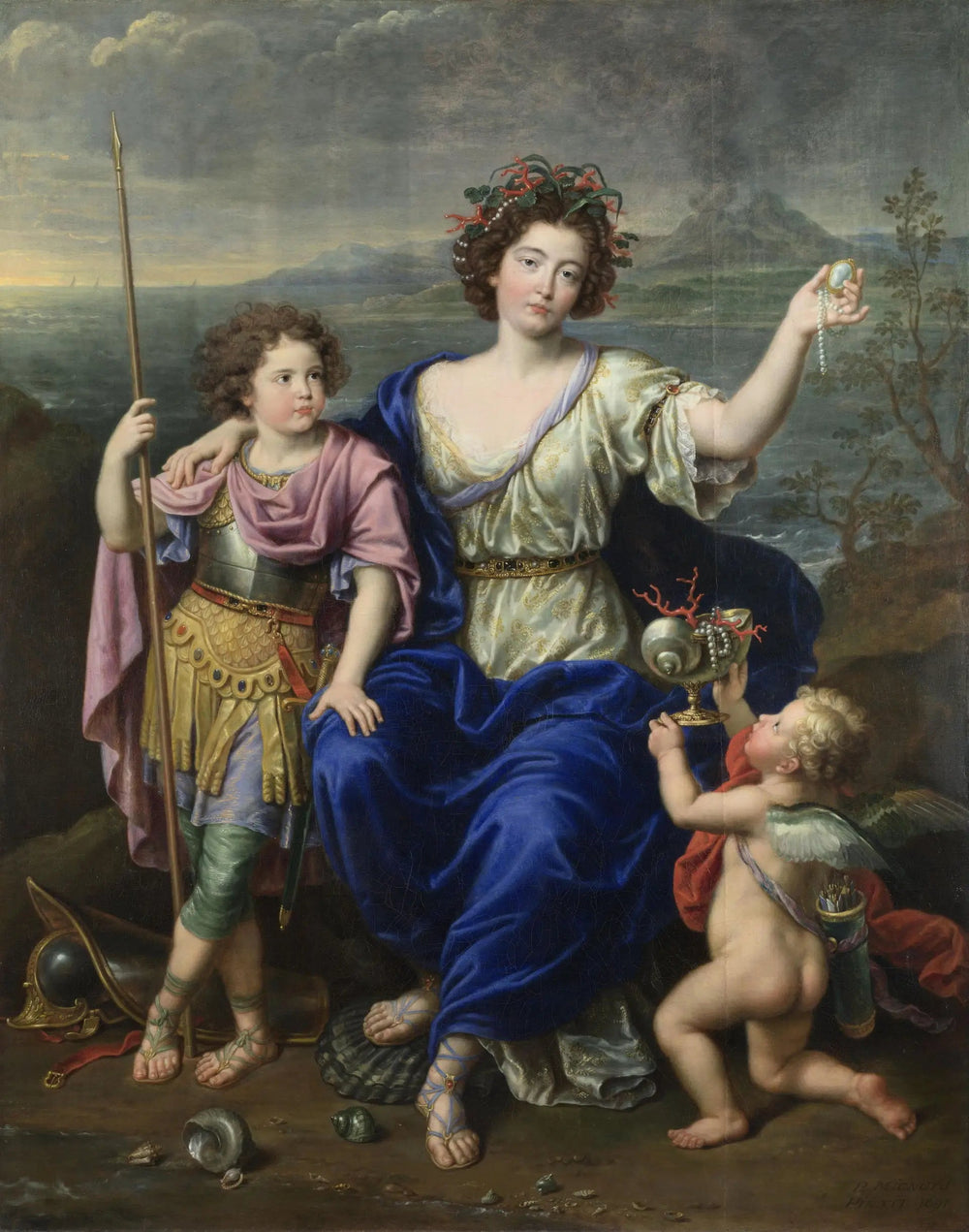 La marquise de Seignelay et deux de ses fils - Pierre Mignard image 1 copie de tableau peinte à la main