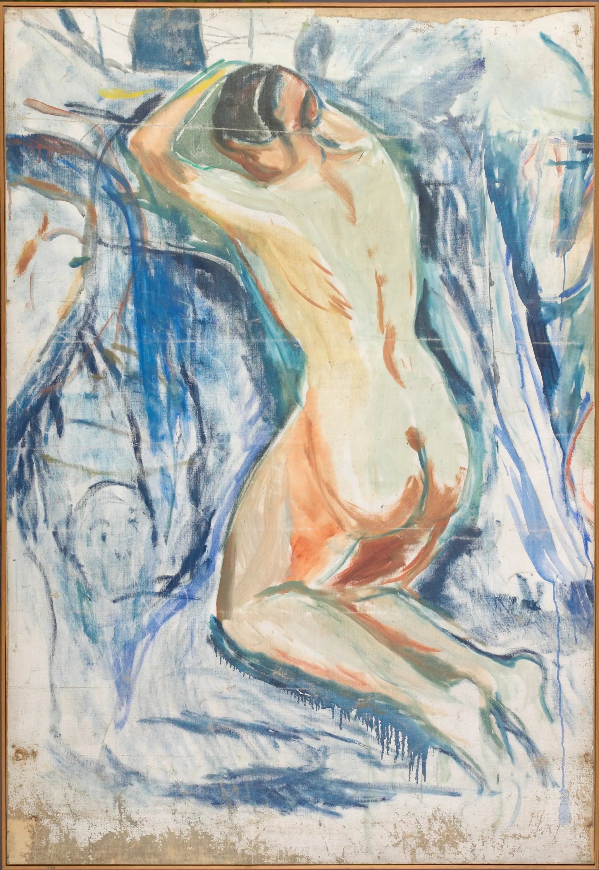 La Montagne humaine : nu agenouillé - Edvard Munch image 1 copie de tableau peinte à la main