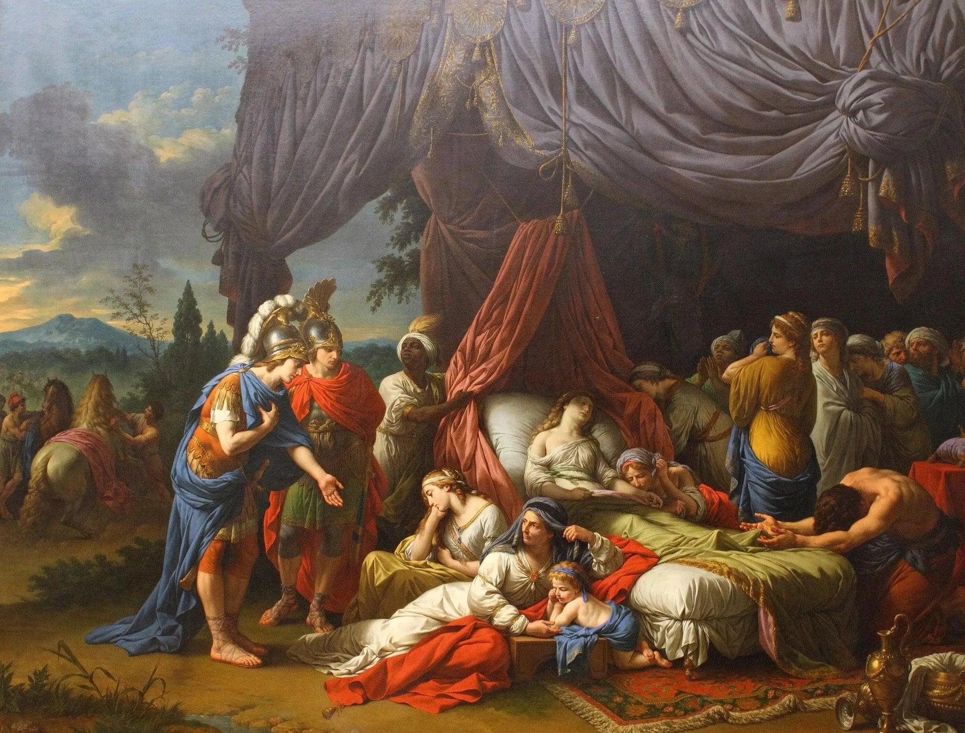 La mort de la femme de Darius - Louis Jean François Lagrenée image 1 copie peinte à la main à l’huile