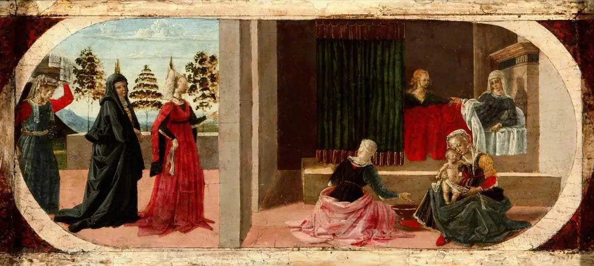 La Naissance de la Vierge - Pietro Perugino image 1 tableau peint à l’huile sur toile