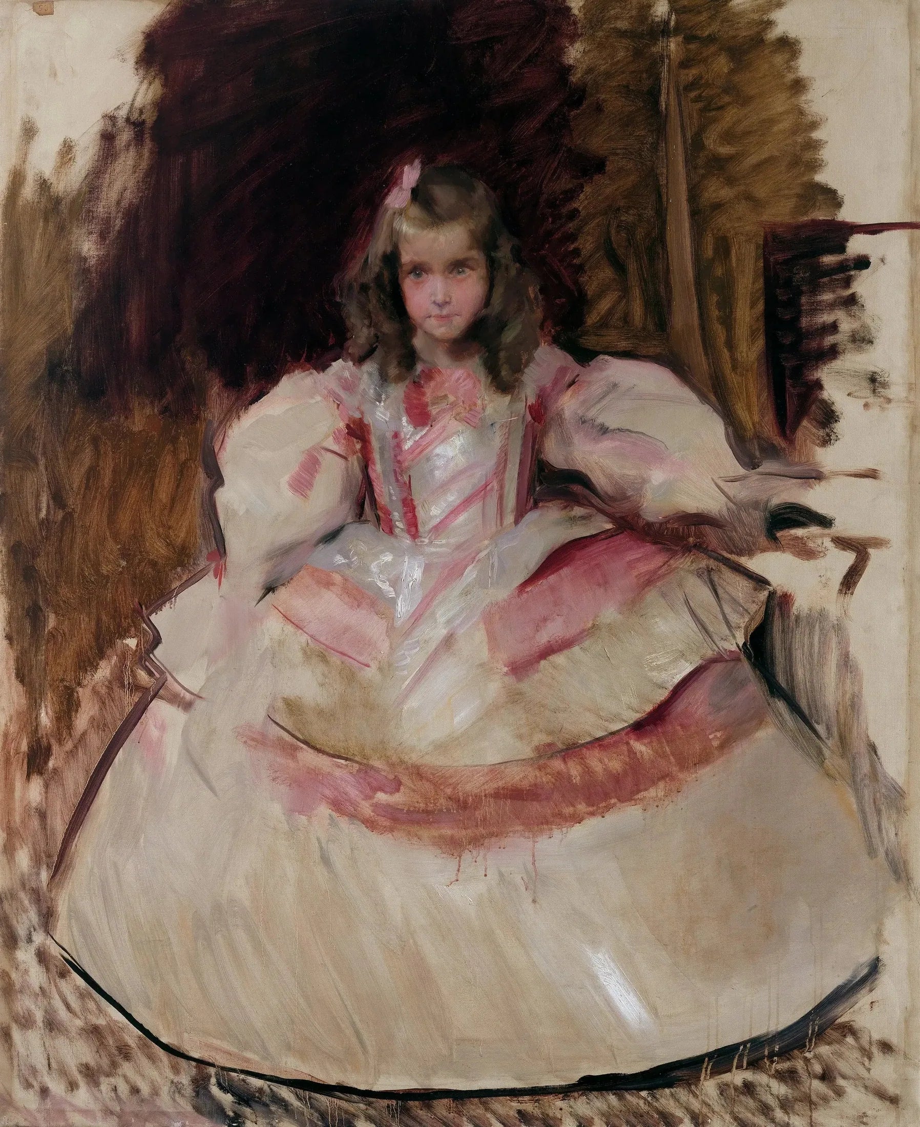 La niña María Figueroa vestida de menina - Joaquín Sorolla image 1 reproduction artisanale de tableau