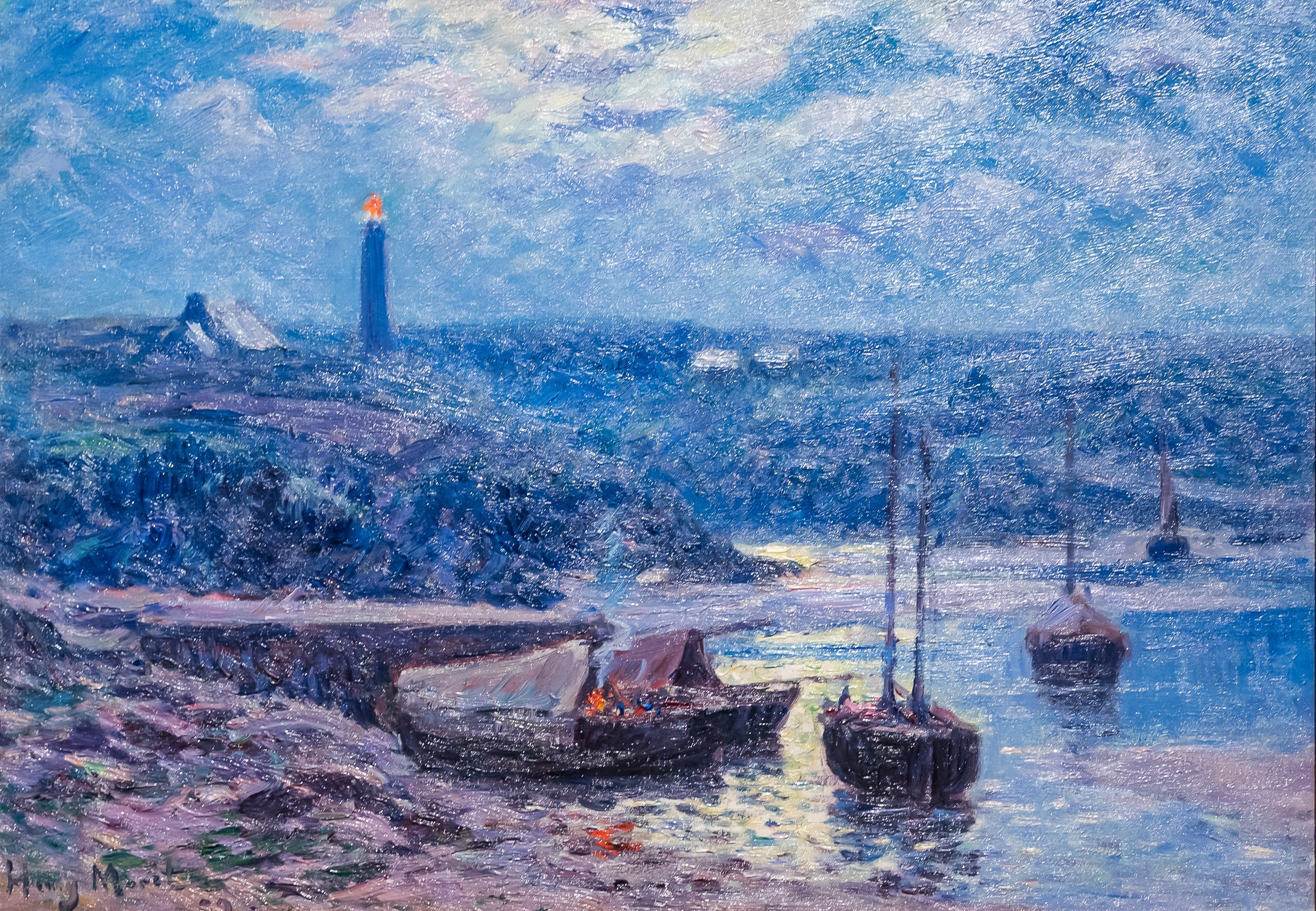 La nuit à Douelan - Henry Moret image 1 reproduction d’œuvre d’art à l’huile
