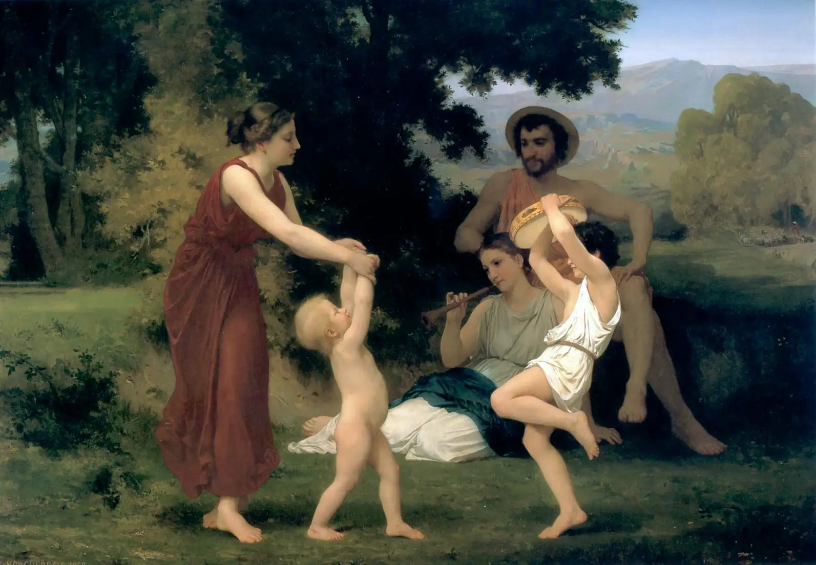 La pastorale des loisirs - Bouguereau image 1 reproduction de peinture à l’huile