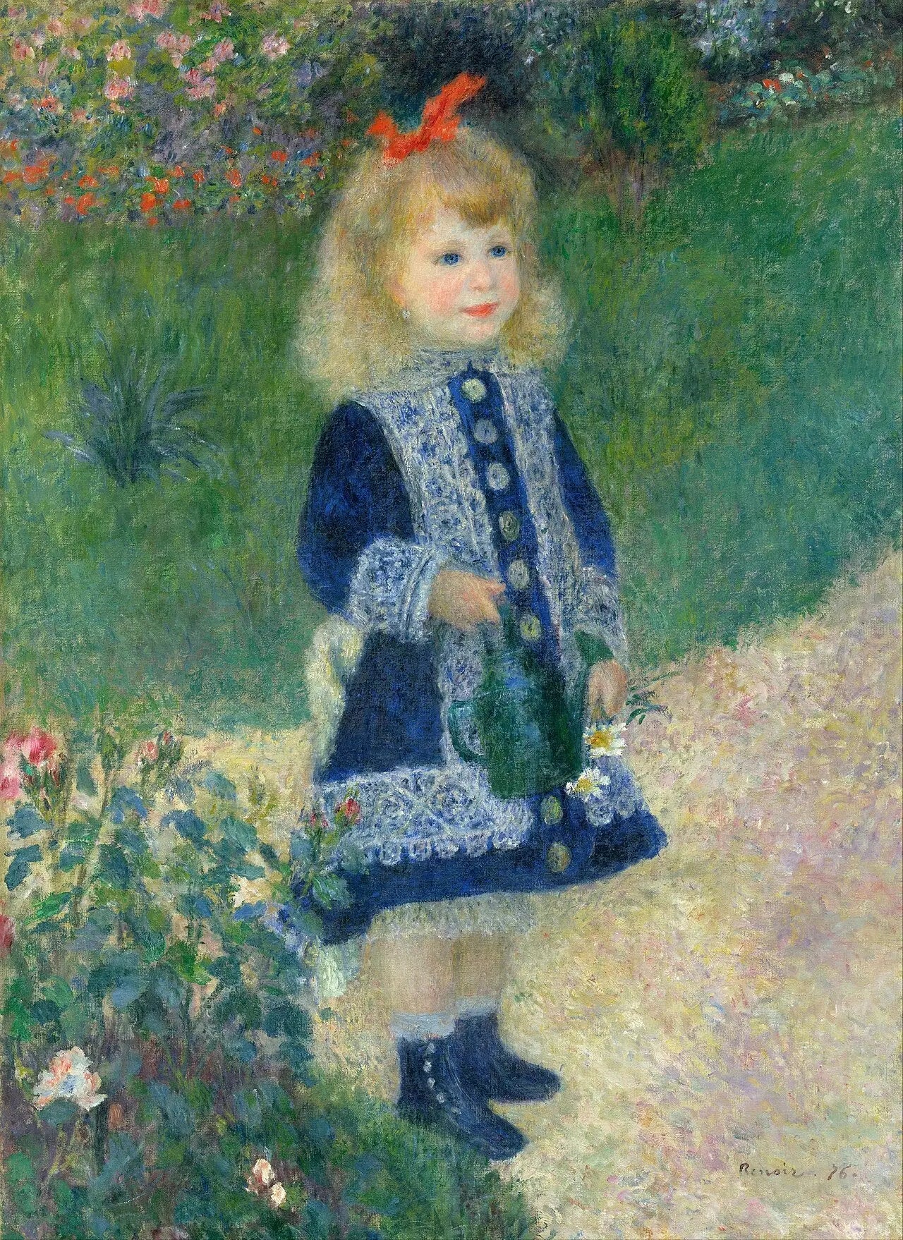 La Petite Fille à l'arrosoir - Pierre-Auguste Renoir image 1 reproduction de peinture à l’huile