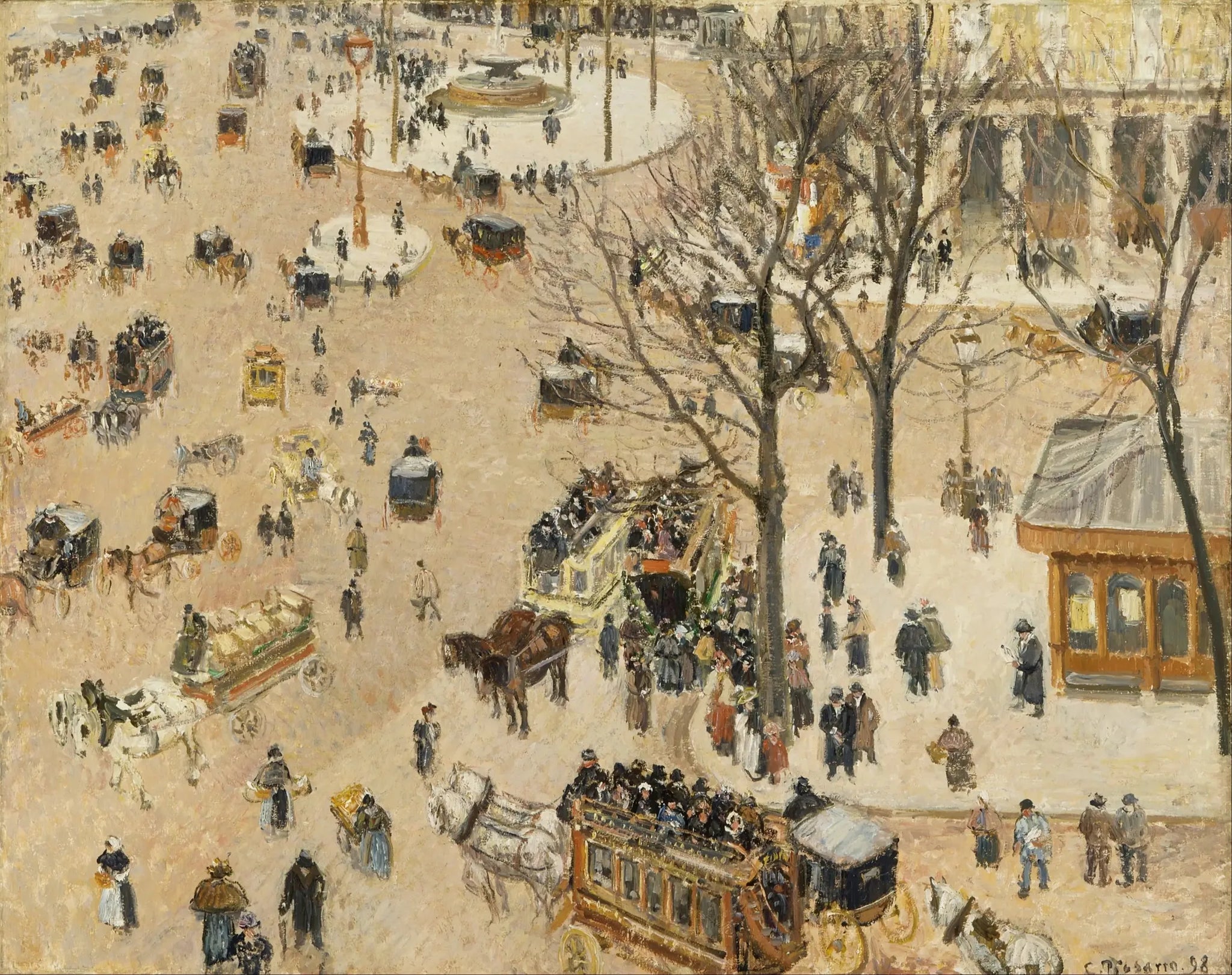 La Place du Théâtre English - Camille Pissarro image 1 reproduction d’œuvre d’art à l’huile