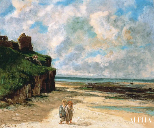 La plage de Saint-Aubin-sur-Mer - Gustave Courbet - Reproductions de tableaux et peintures haut de gamme