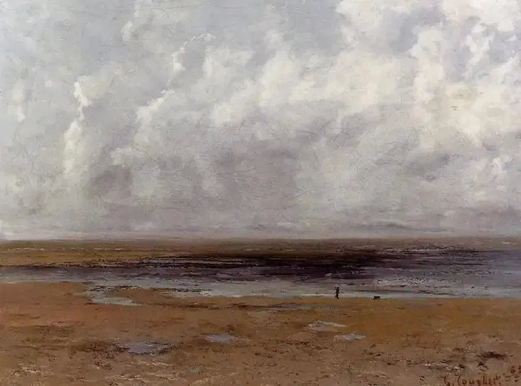 La Plage de Trouville à marée basse - Gustave Courbet image 1 reproduction de peinture à l’huile