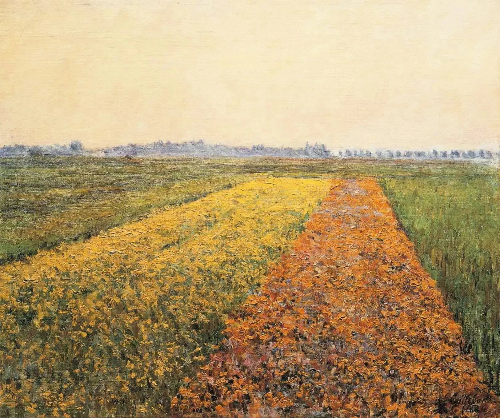 La plaine de Gennevilliers, Champs jaune - Gustave Caillebotte image 1 copie de tableau peinte à la main