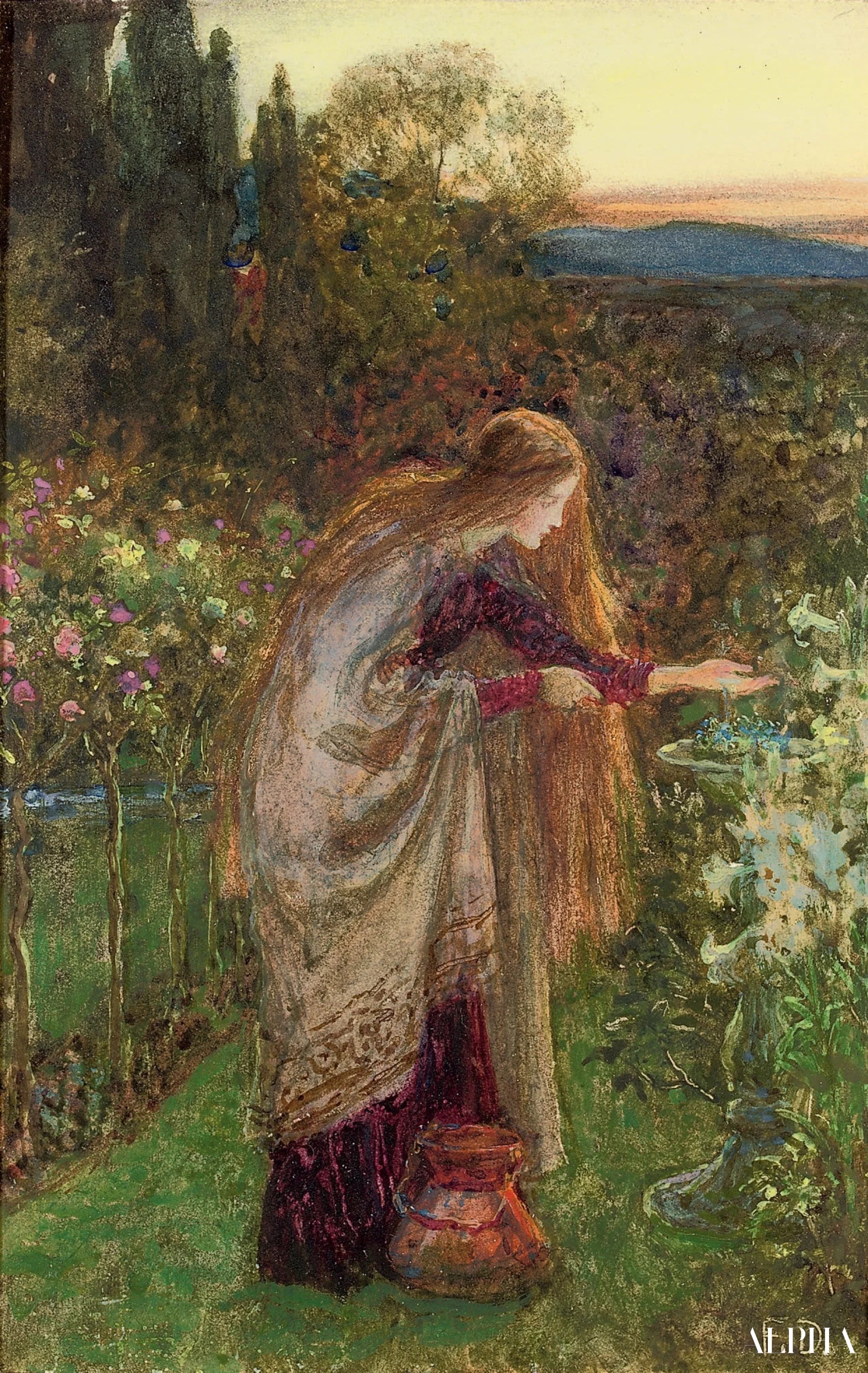 La plante sensible - Sir Francis Dicksee Reproductions de tableaux à la peinture à l’huile