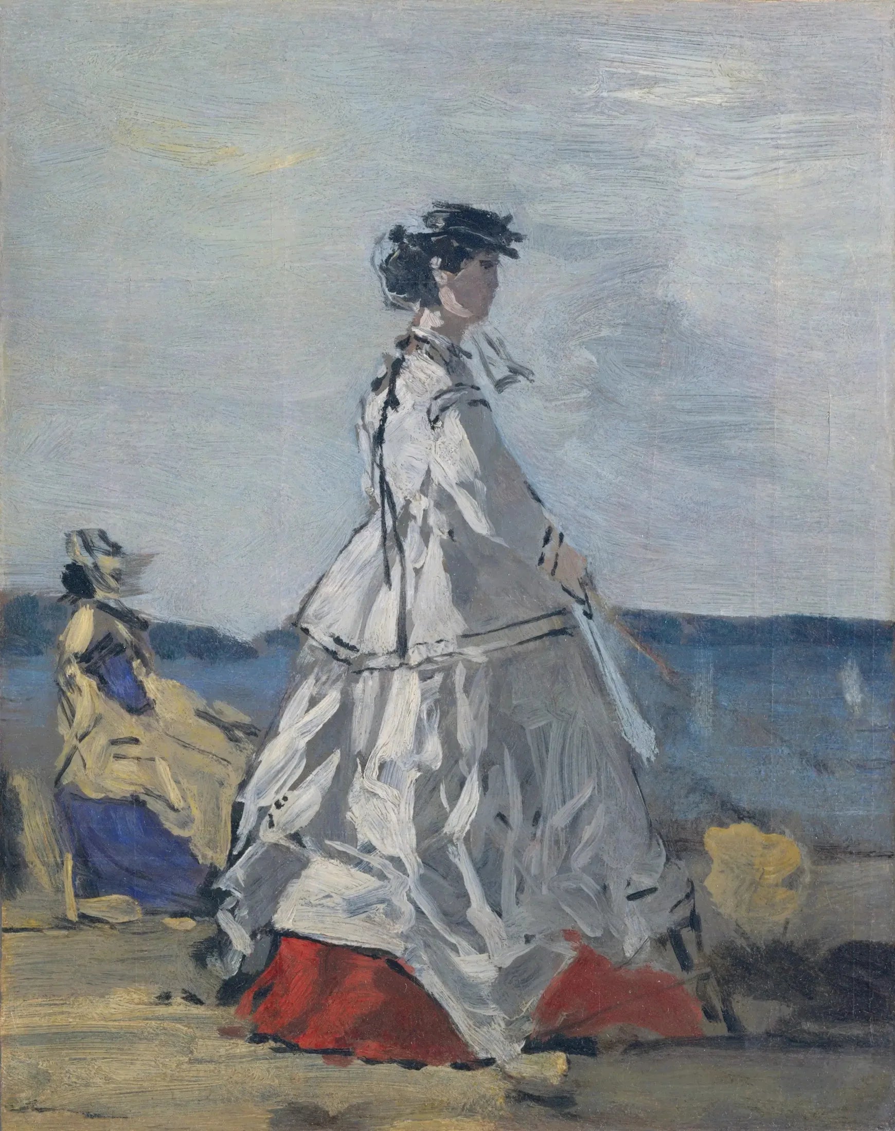 La princesse Pauline de Metternich sur la plage - Eugène Boudin image 1 reproduction artisanale de tableau