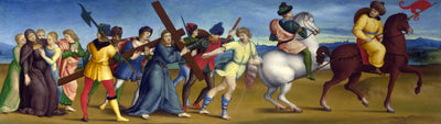 Reproduction du tableau « La procession au Calvaire - Raphaël Sanzio » par Alpha Reproduction en peinture à l’huile