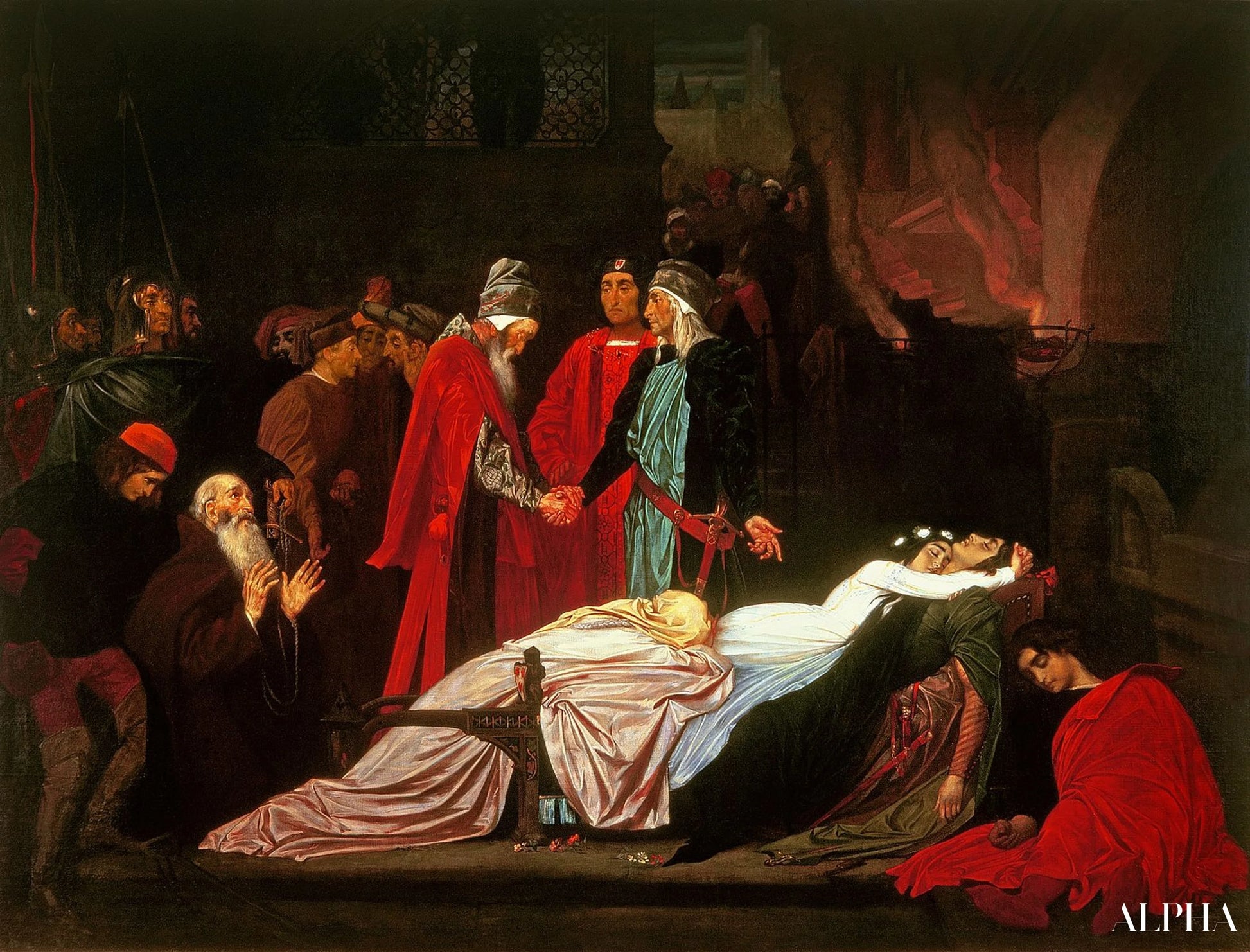 La réconciliation des Montaigu et des Capulet - Frederic Leighton Reproductions de tableaux à la peinture à l’huile