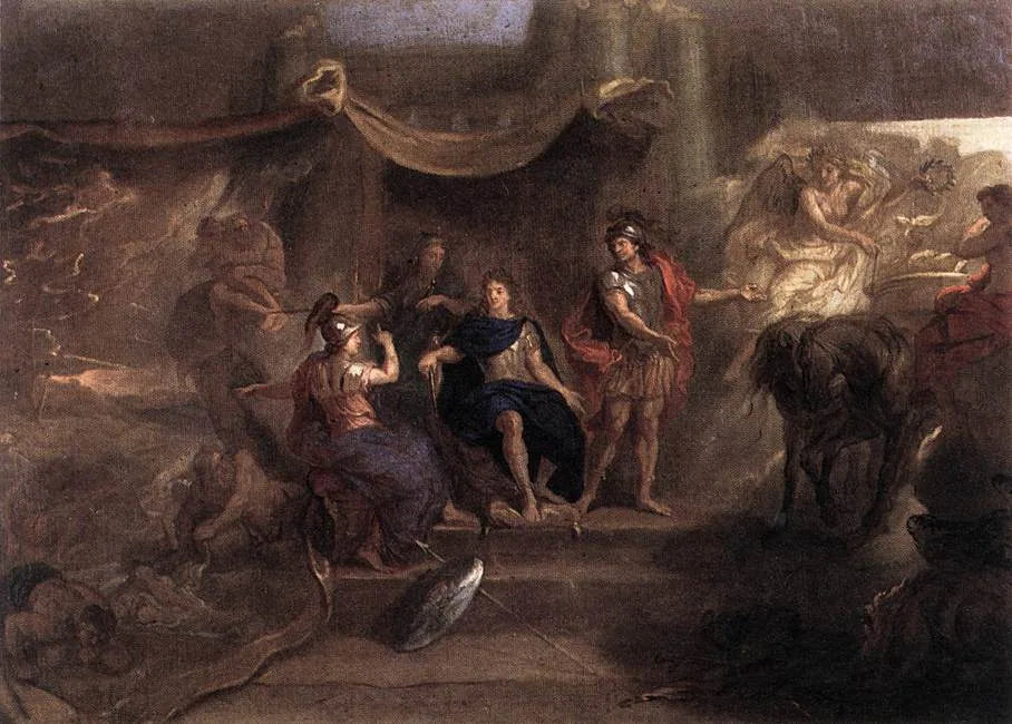 La résolution prise de faire la guerre aux Hollandais (1671) - Charles Le Brun image 1 copie peinte à la main à l’huile