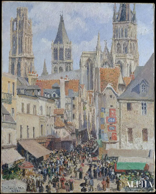 La Rue de l'Epicerie à Rouen - Camille Pissarro - Reproductions de tableaux et peintures haut de gamme