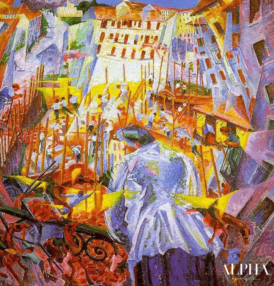 La rue entre dans la maison - Umberto Boccioni - Reproductions de tableaux et peintures haut de gamme