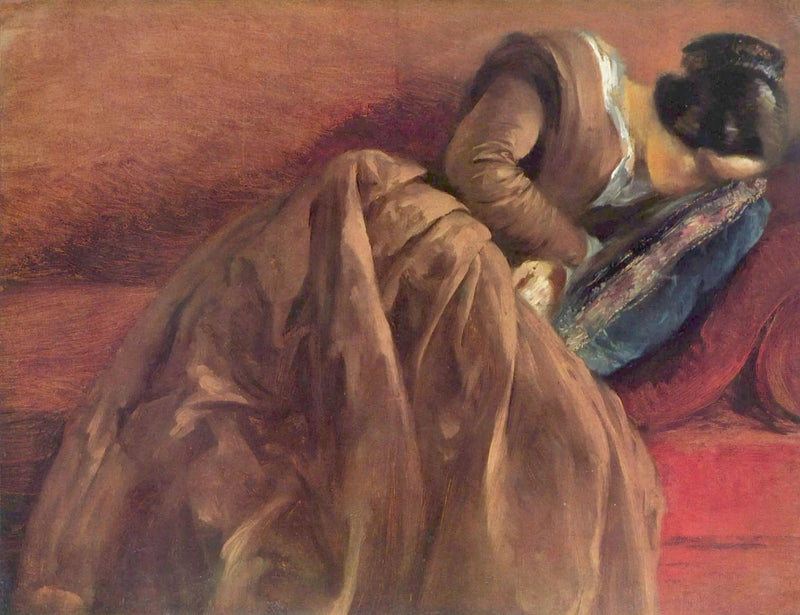 พี่สาวของ Menzel, Emilie, ที่หลับใหล - Adolph von Menzel