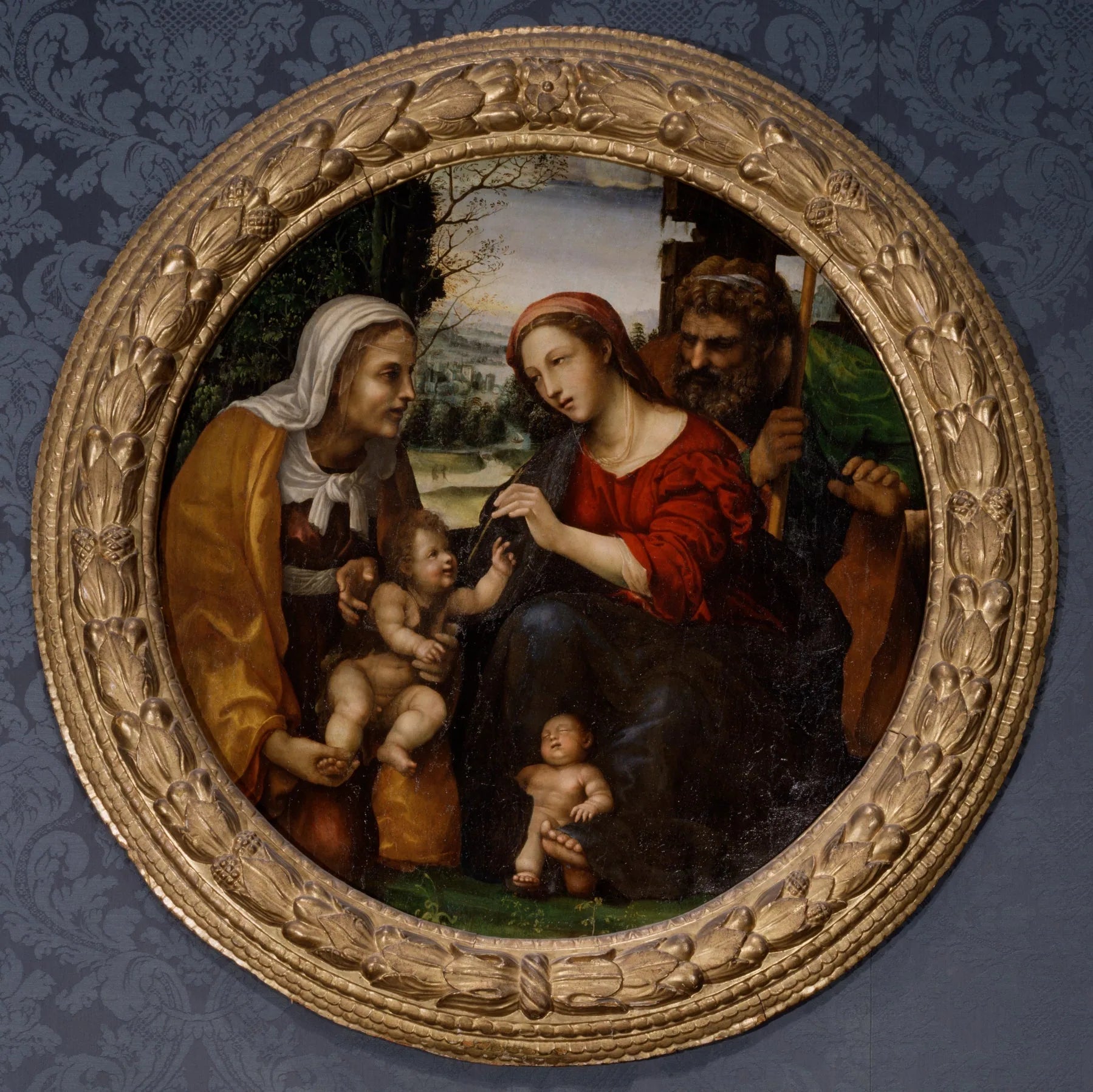La Sainte Famille avec sainte Élisabeth et le petit saint Jean-Baptiste - Il Sodoma (Giovanni Antonio Bazzi) image 1 reproduction de peinture à l’huile