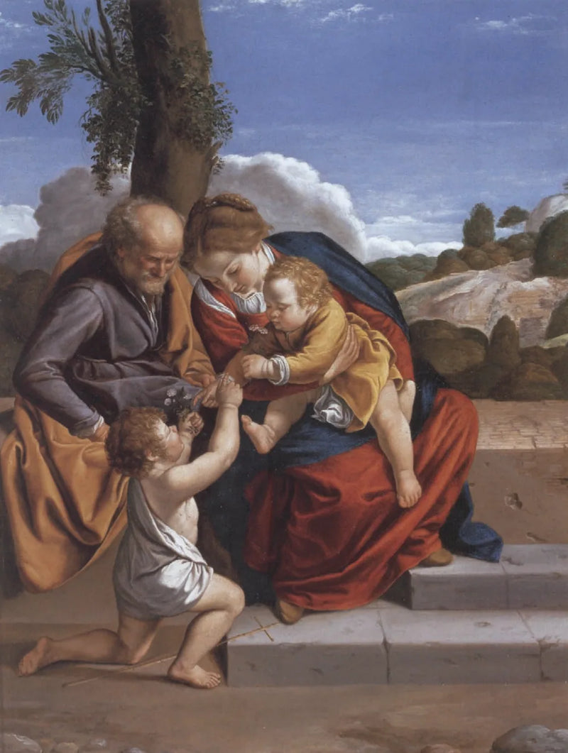 ครอบครัวศักดิ์สิทธิ์กับเด็กนักบุญยอห์น บัปติสต์ - Orazio Gentileschi