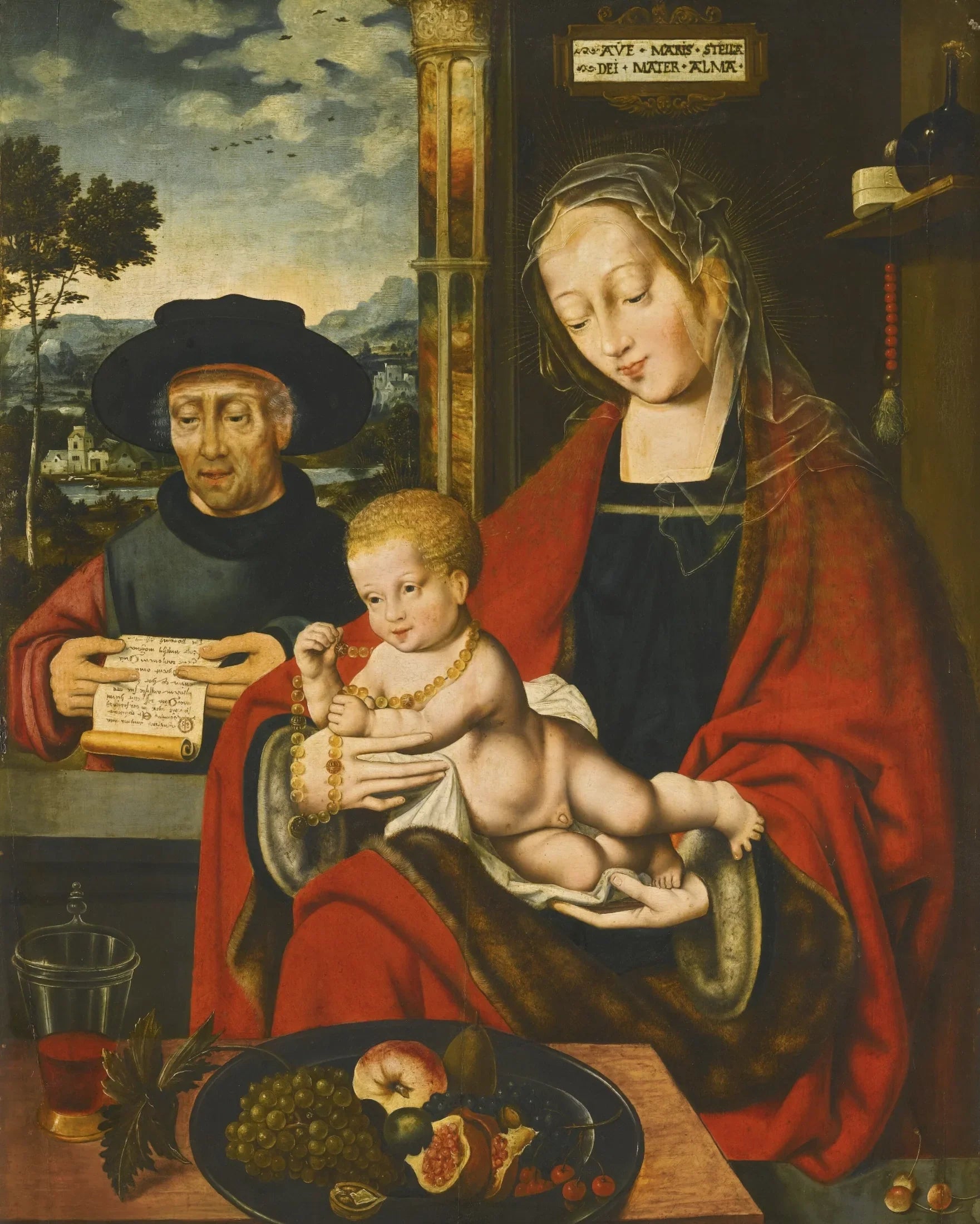 La Sainte Famille - Joos van Cleve image 1 reproduction d’œuvre d’art à l’huile