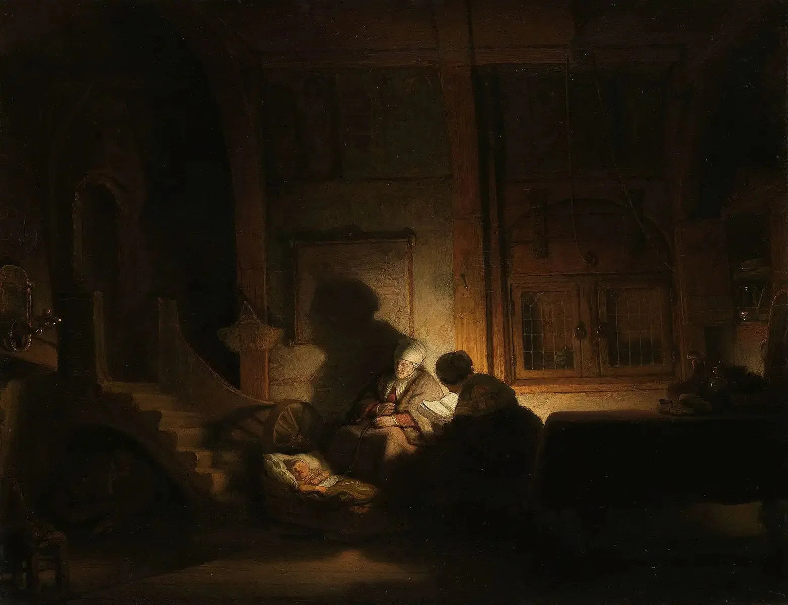 La Sainte Famille la nuit - Rembrandt image 1 reproduction de peinture à l’huile