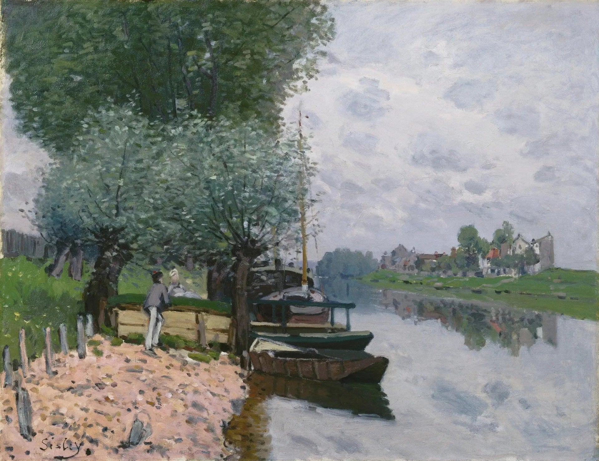 La Seine à Bougival - Alfred Sisley image 1 reproduction de peinture à l’huile
