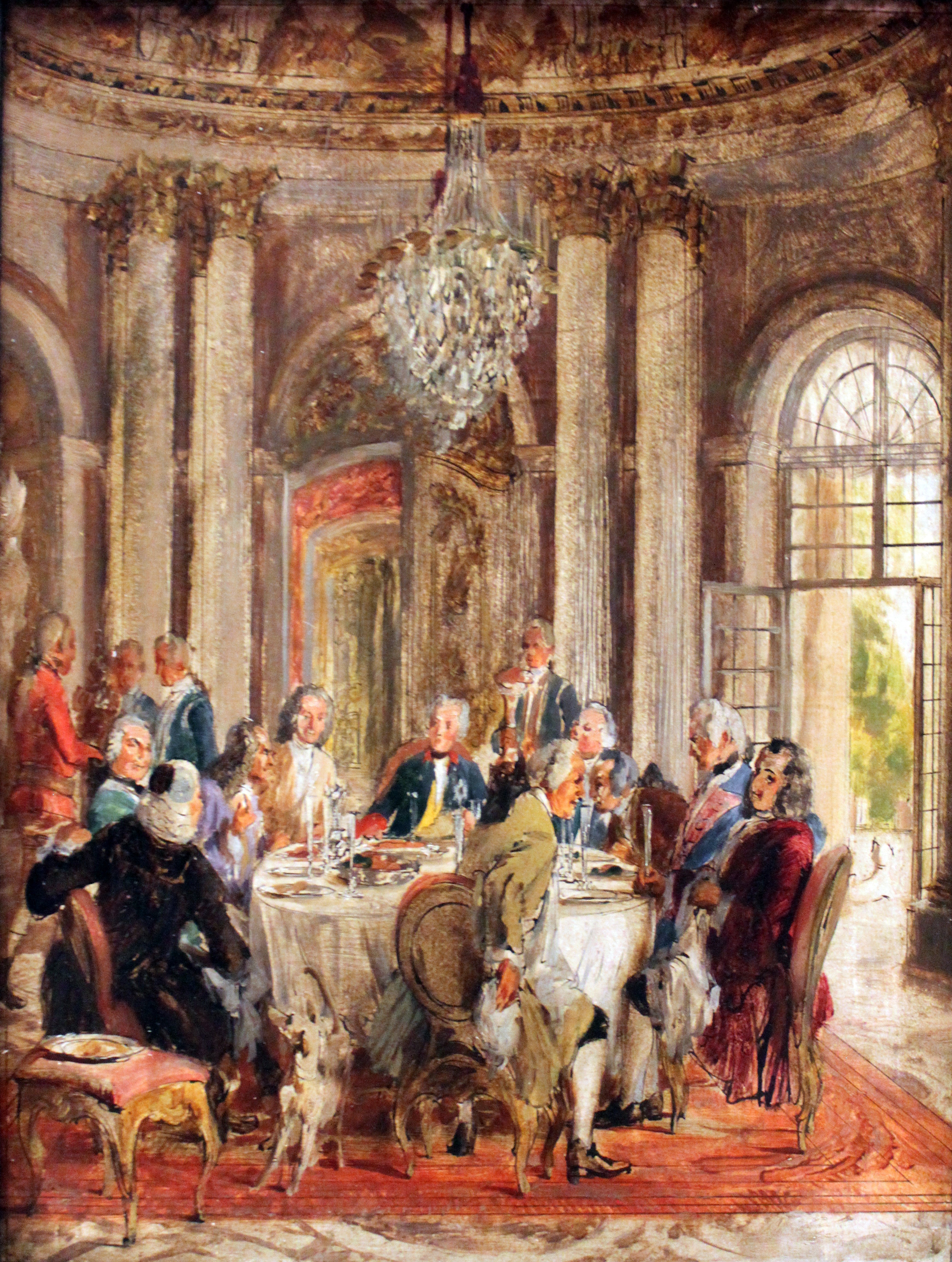 La Table ronde du roi Frédéric II à Sanssouci - Adolph von Menzel - Alpha Reproduction