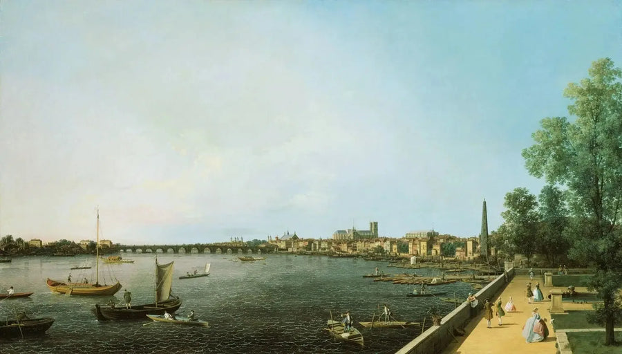 แม่น้ำเทมส์ จากระเบียง Somerset House ไปยัง Westminster - Canaletto