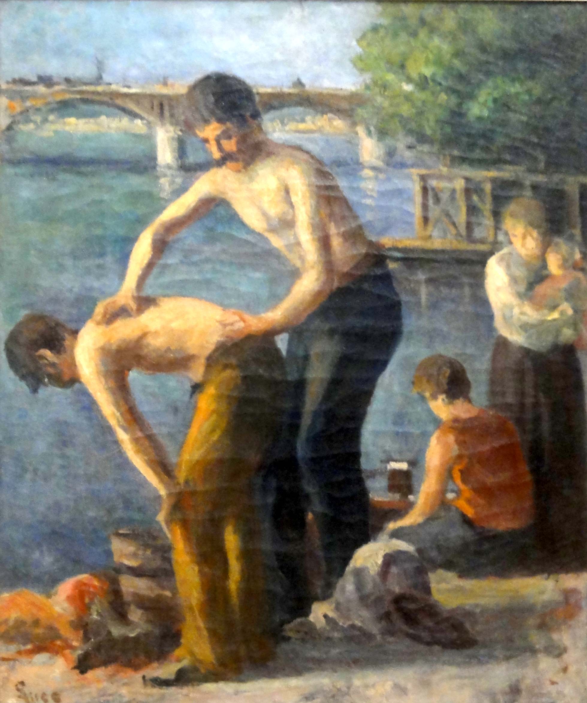 La toilette au pont des Saints-Pères - Maximilien Luce - Alpha Reproduction