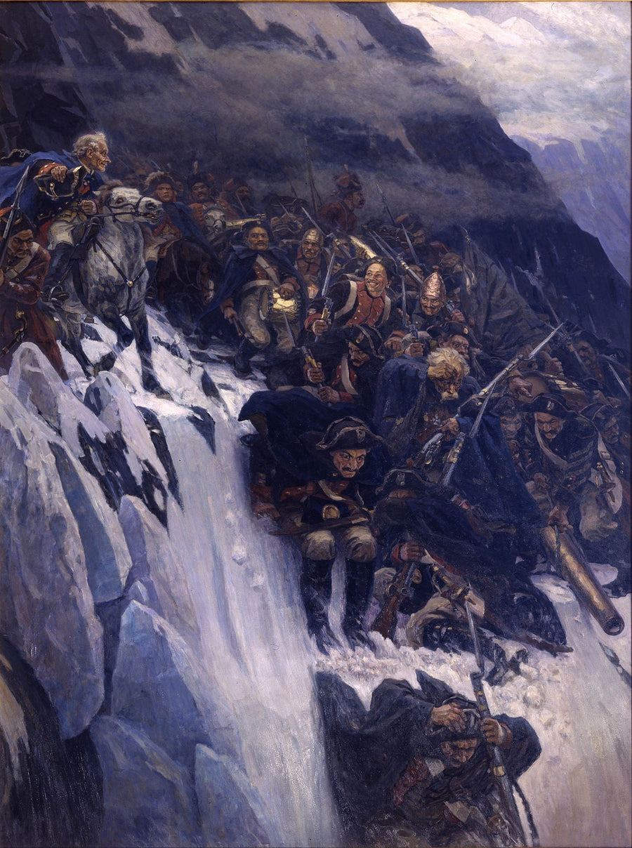La Traversée des Alpes de Souvarov - Vassili Sourikov image 1 reproduction artisanale de tableau