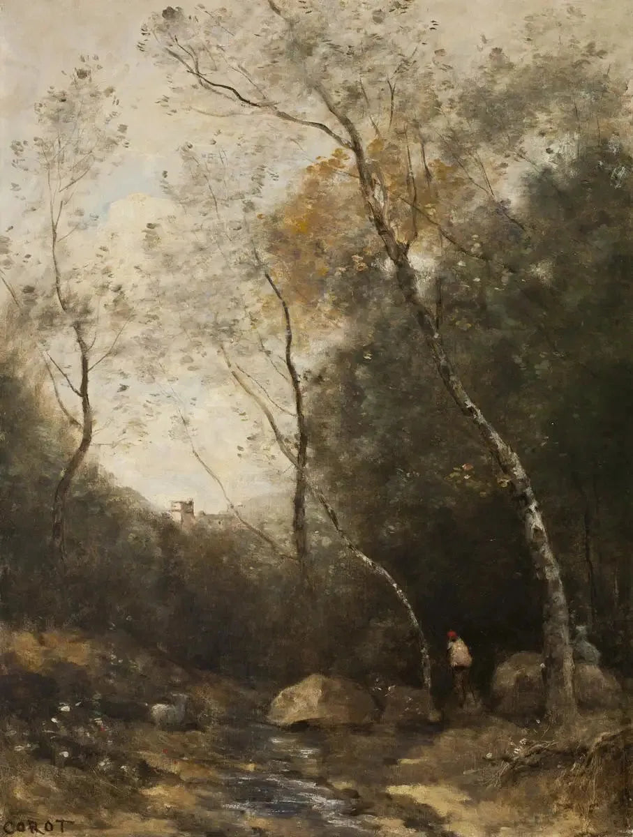 La vallée heureuse - Jean-Baptiste Camille Corot image 1 tableau peint à l’huile sur toile