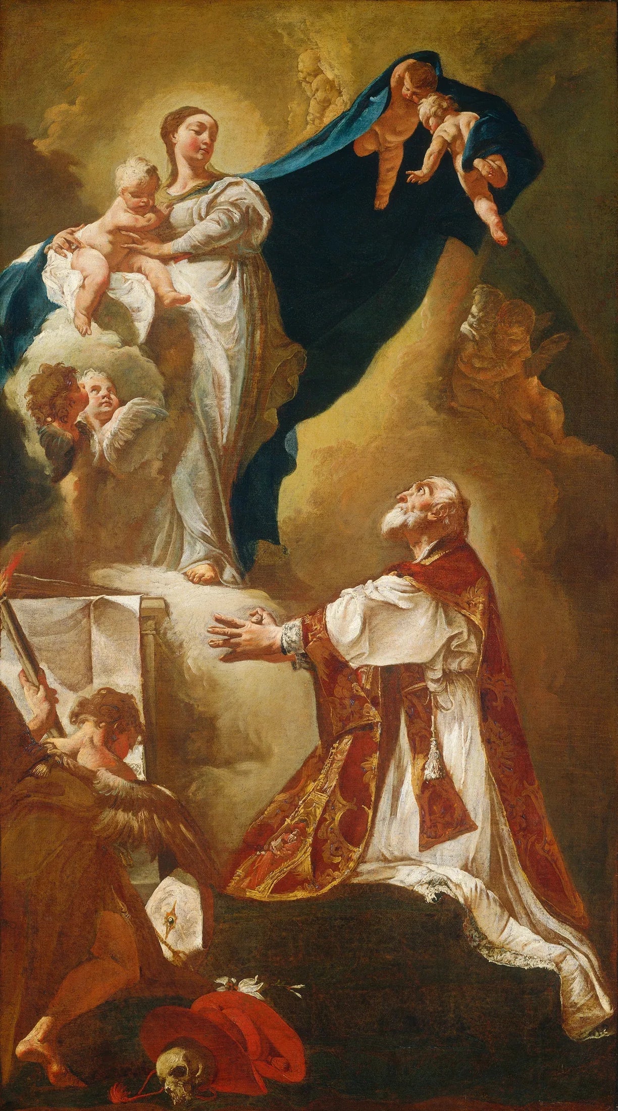 La Vierge à l'Enfant apparaissant à saint Philippe Néri - Giovanni Battista Piazzetta image 1 reproduction d’œuvre d’art à l’huile