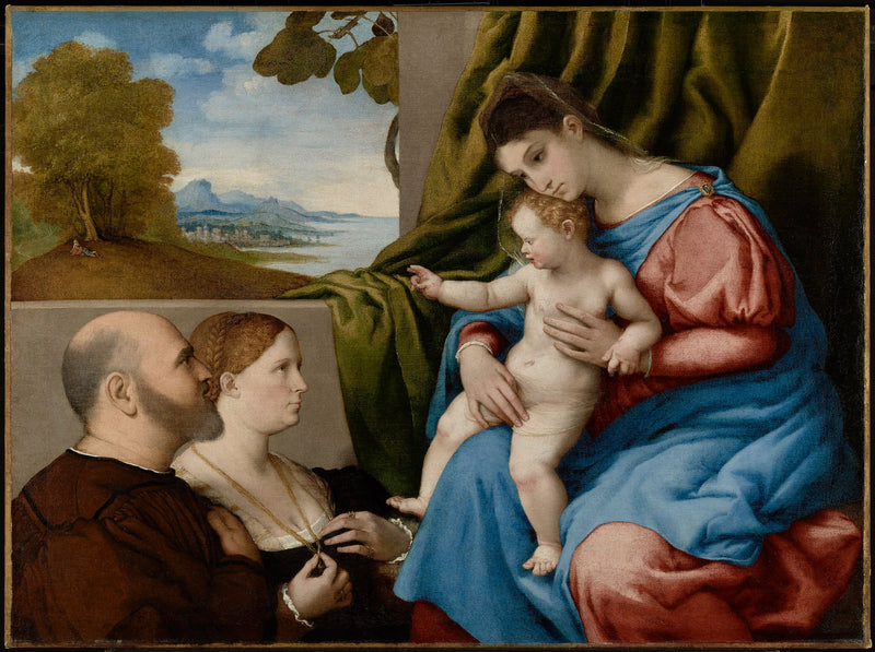 พระแม่มารีย์กับพระเยซูและผู้บริจาคสองคน - Lorenzo Lotto