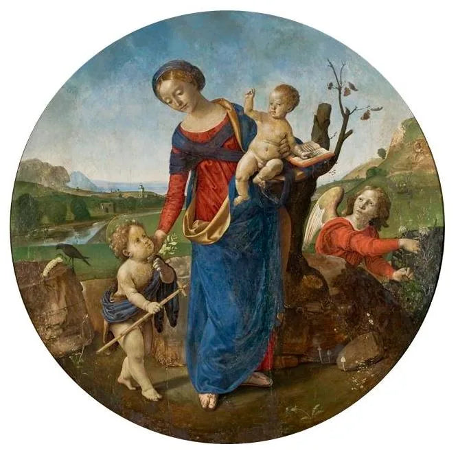 La Vierge à l'Enfant avec le jeune saint Jean-Baptiste et un ange - Piero di Cosimo image 1 tableau peint à l’huile sur toile