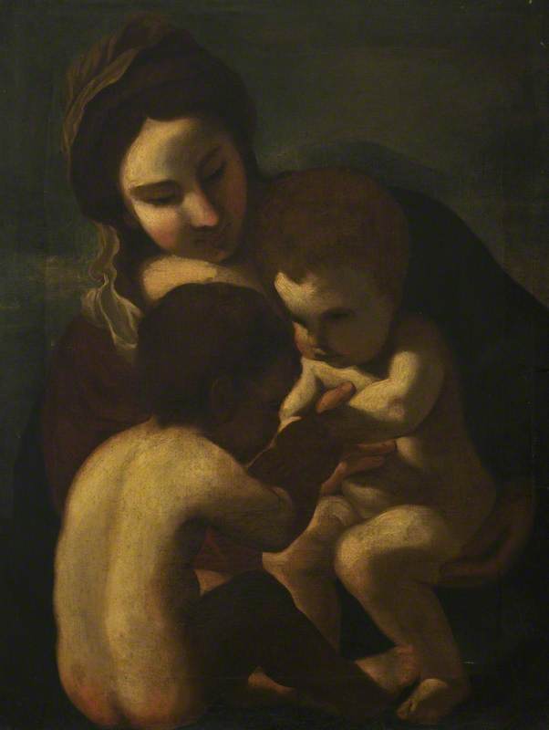 พระแม่มารีย์กับพระเยซูเด็กและนักบุญยอห์นตัวน้อย - Guercino