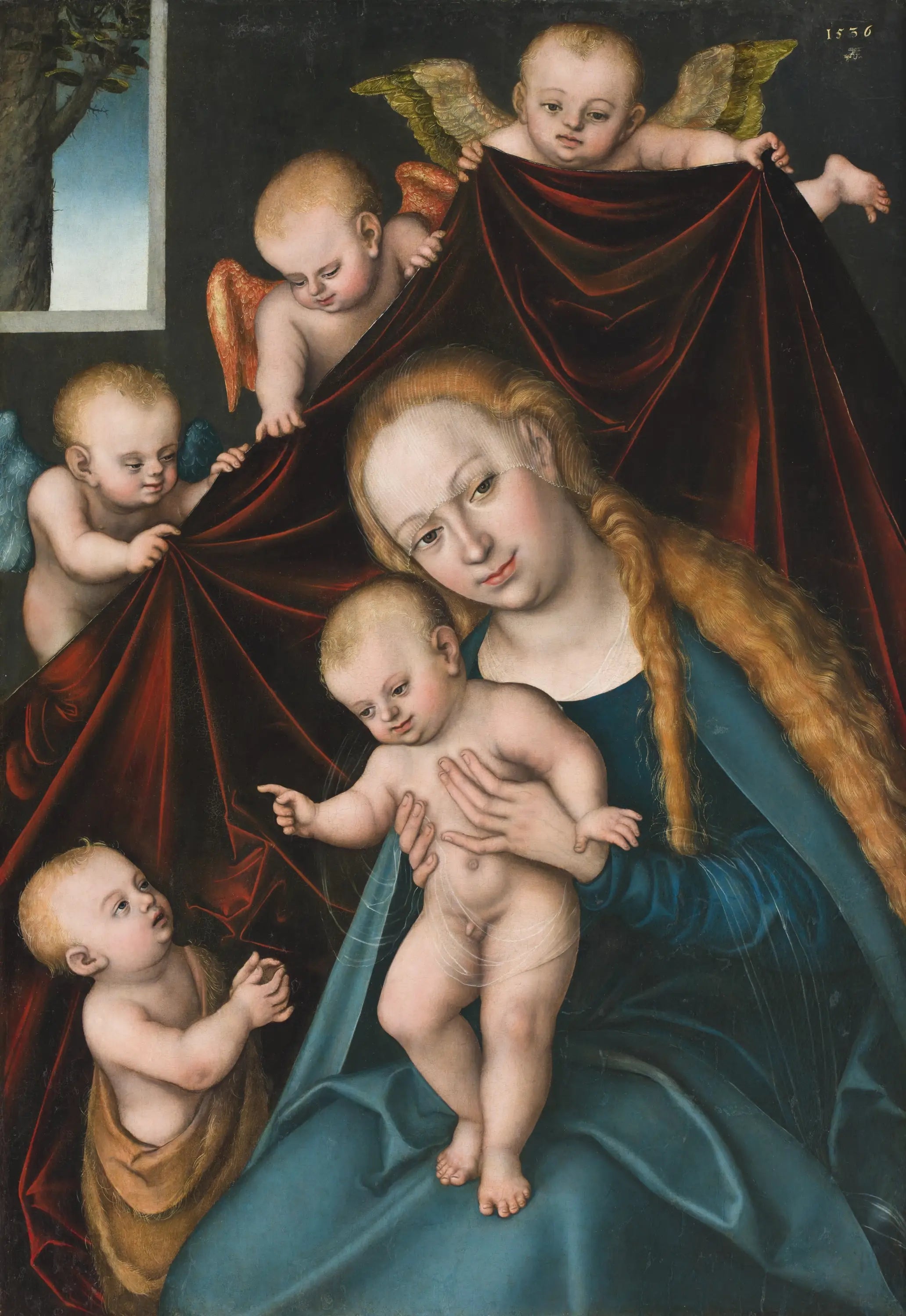 La Vierge à l’Enfant avec saint Jean-Baptiste enfant et des anges - Lucas Cranach the Elder - Alpha Reproduction