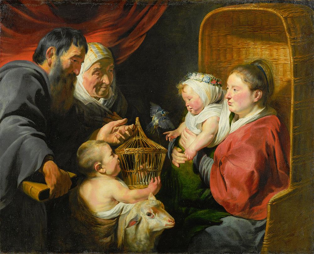 La Vierge à l'Enfant avec saint Jean et ses parents - Jacob Jordaens image 1 copie de tableau peinte à la main