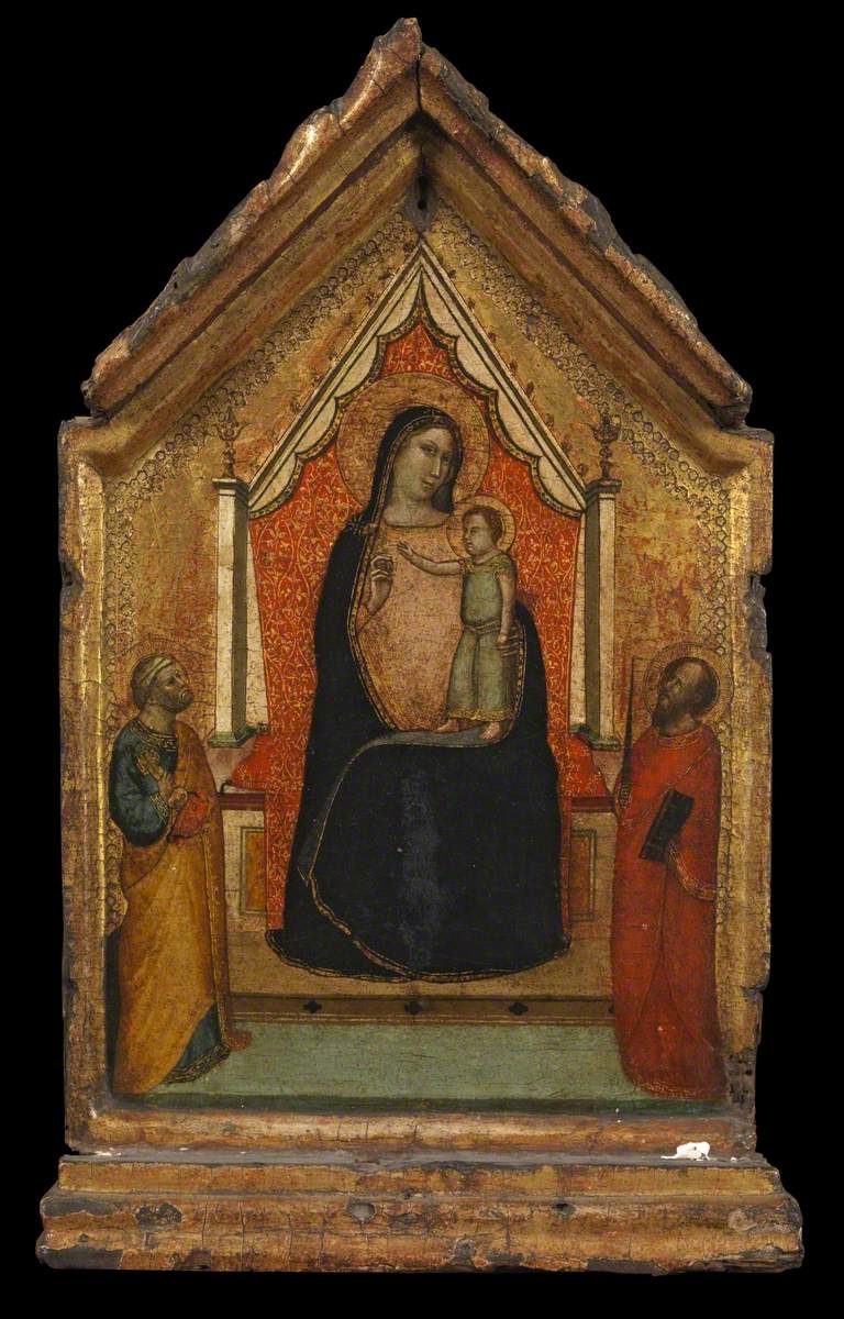 La Vierge à l'Enfant avec saint Pierre et saint Paul - Bernardo Daddi image 1 copie de tableau peinte à la main