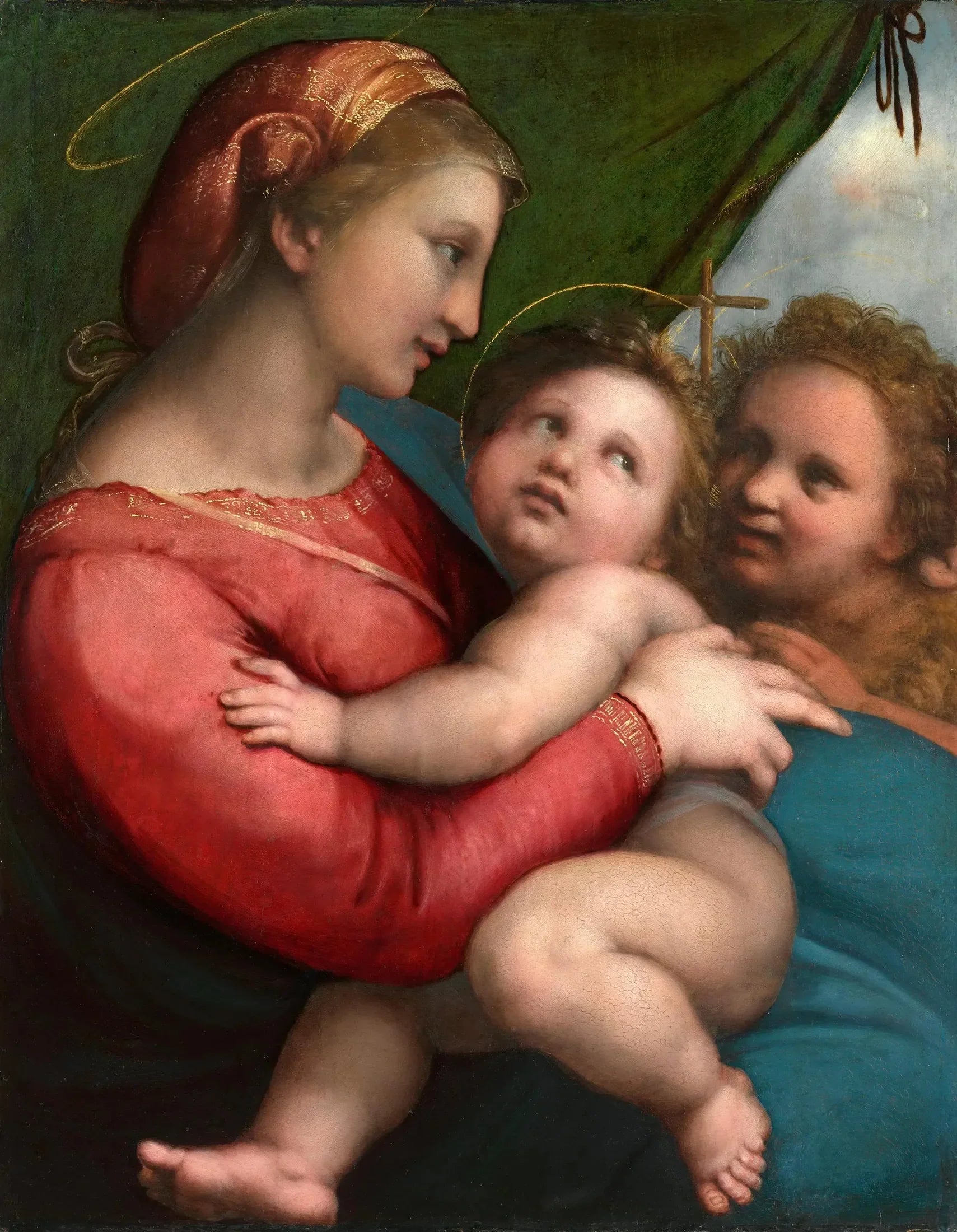 La Vierge au rideau - Raphaël Sanzio image 1 reproduction de peinture à l’huile