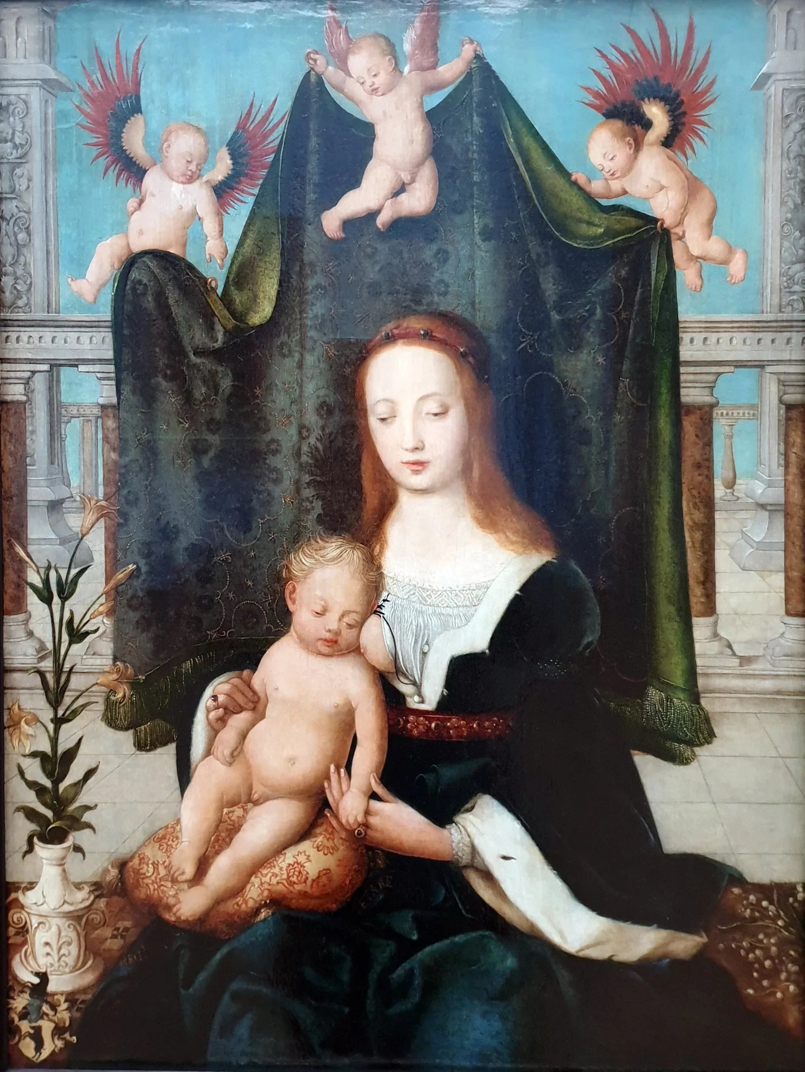 La Vierge et l'Enfant endormi - Hans Holbein the Elder image 1 tableau peint à l’huile sur toile