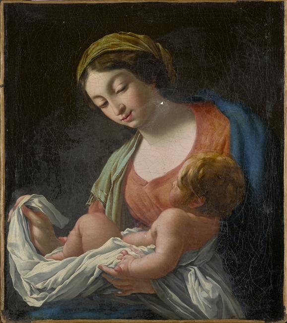La Vierge et l'enfant - Simon Vouet image 1 copie de tableau peinte à la main