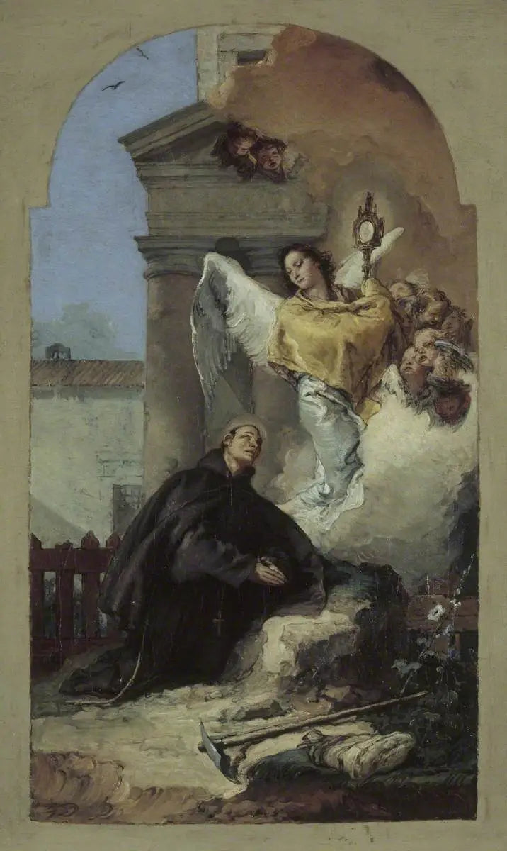 วิสัยทัศน์ของศีลมหาสนิทของนักบุญ Pascal Baylon - Giovanni Battista Tiepolo