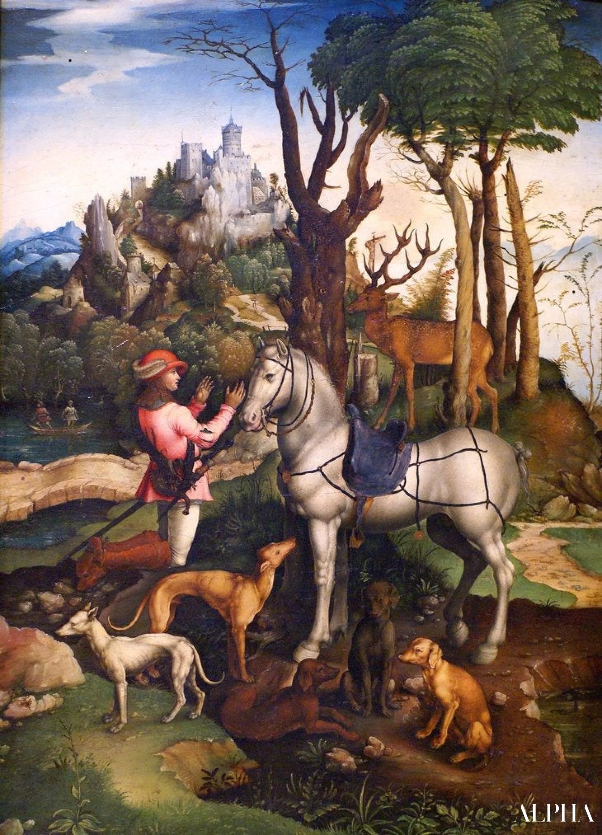 La vision de Saint Eustache - Albrecht Dürer - Reproductions de tableaux et peintures haut de gamme
